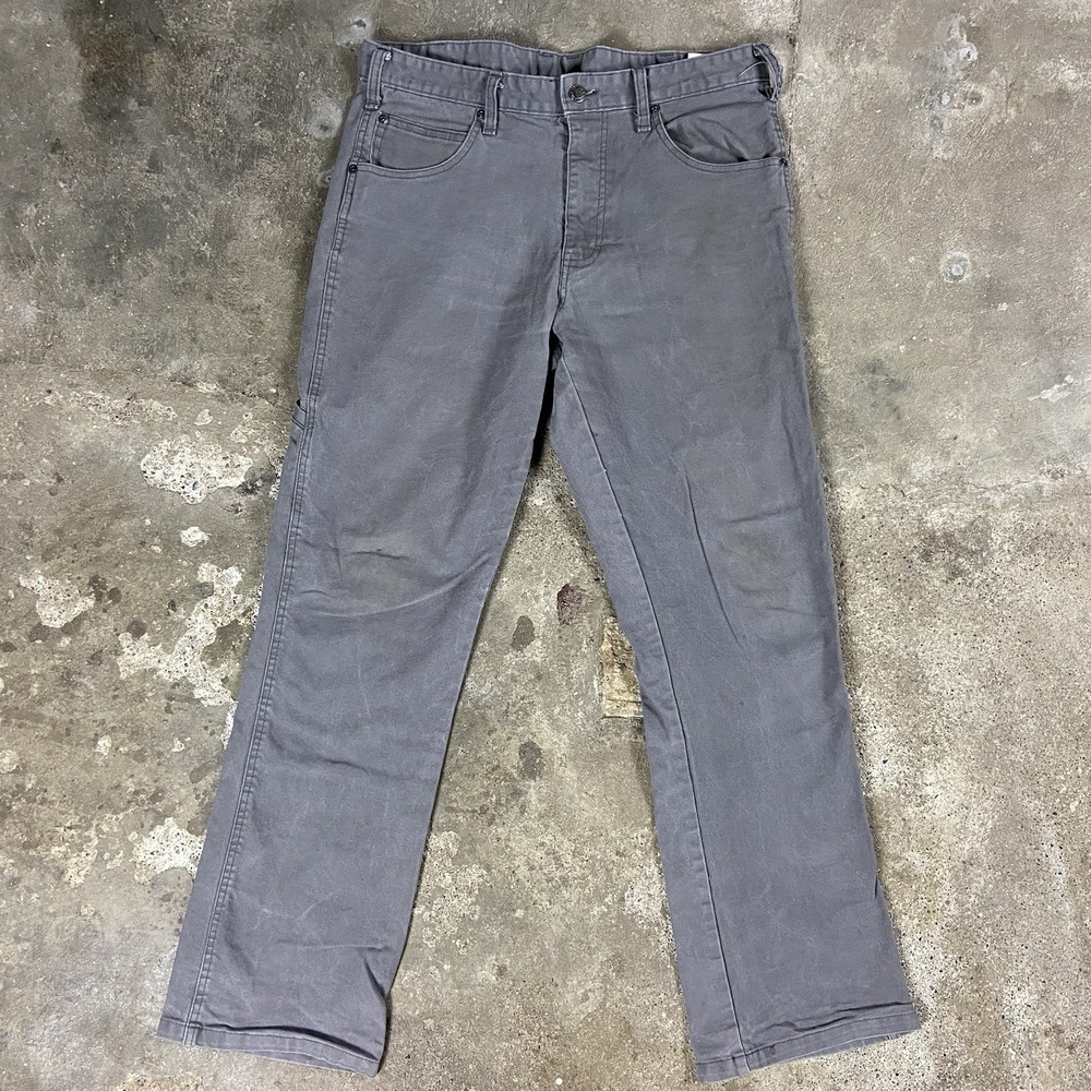 Vintage Dickies Canvas Pants Size 32x30 Gray  Regular Straight Leg Workwear Logo